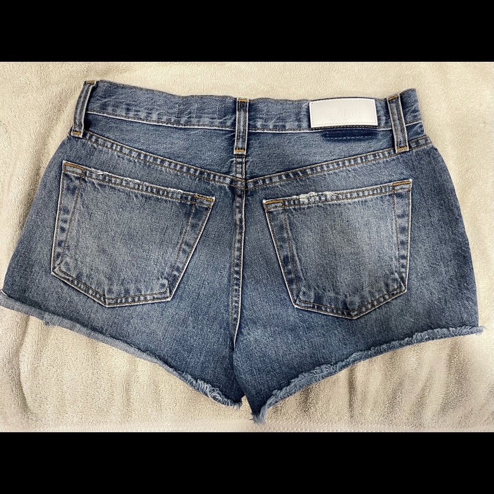 Re/done x solid and striped jean shorts